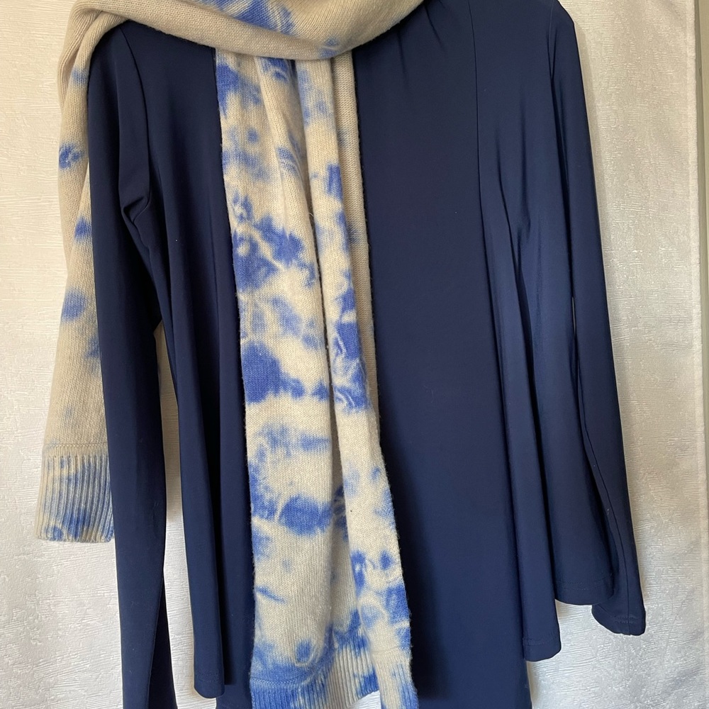 Sandro Paris wool scarf blue & white - Picture 4 of 5